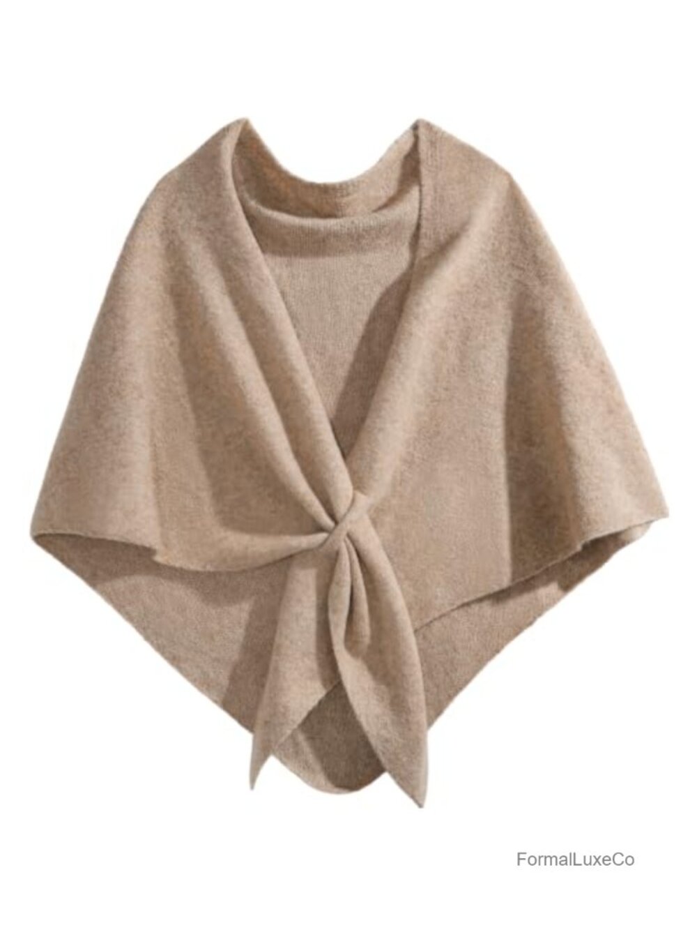 Wool & Polyester Tie-Wrap Shawl for Evening Dresses